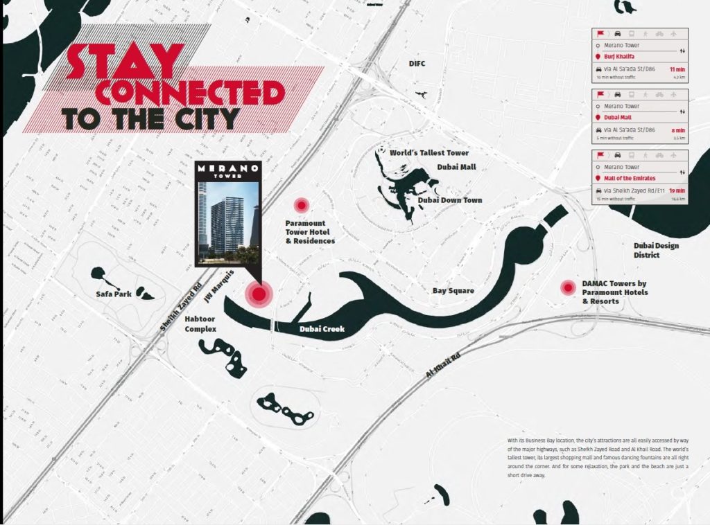 damac Merano Location Map