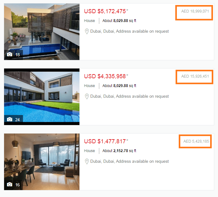 Dubai apartment in us dollar